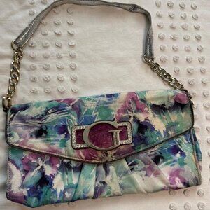 Guess Multicolor Floral Clutch Bag